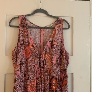 Madewell Lace Up Ruffle Hem Midi Dress
